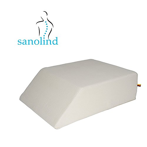 Sanolind Almohada Ortopédica de la Elevación de Las Piernas, Cojín para Las Venas/Tamaño 70 x 50 x 20 cm Almohada de Cuña (Blanco)