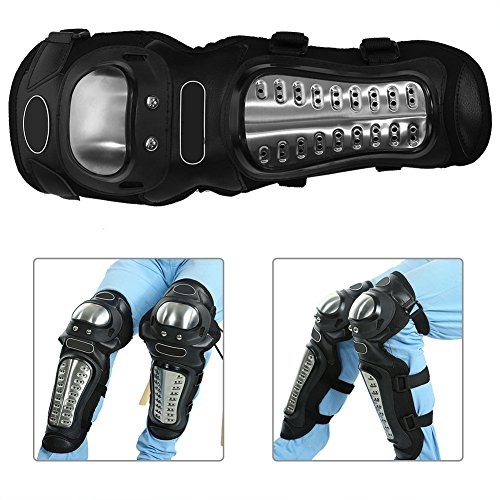 SANON Rodilleras de Acero Inoxidable para Adultos Rodilleras Espinilleras Armadura Protectora para Bicicleta de Motocross de Carreras SANON Rodilleras de Acero Inoxidable para Adultos Rodilleras Espinilleras Armadura Protectora para Bicicleta de Motocross de Carreras
