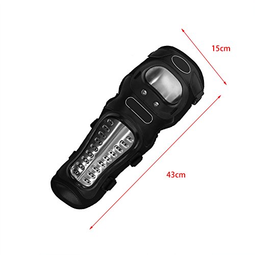 SANON Rodilleras de Acero Inoxidable para Adultos Rodilleras Espinilleras Armadura Protectora para Bicicleta de Motocross de Carreras SANON Rodilleras de Acero Inoxidable para Adultos Rodilleras Espinilleras Armadura Protectora para Bicicleta de Motocross de Carreras