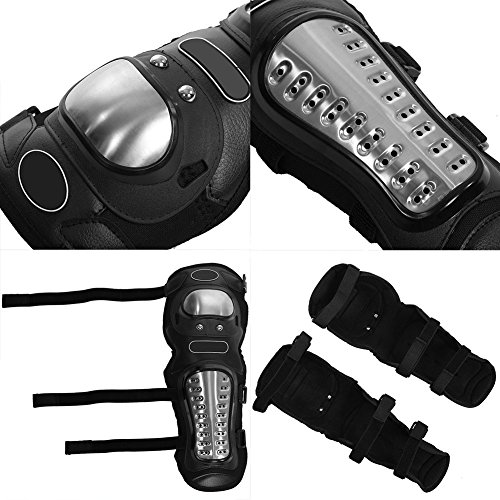 SANON Rodilleras de Acero Inoxidable para Adultos Rodilleras Espinilleras Armadura Protectora para Bicicleta de Motocross de Carreras SANON Rodilleras de Acero Inoxidable para Adultos Rodilleras Espinilleras Armadura Protectora para Bicicleta de Motocross de Carreras