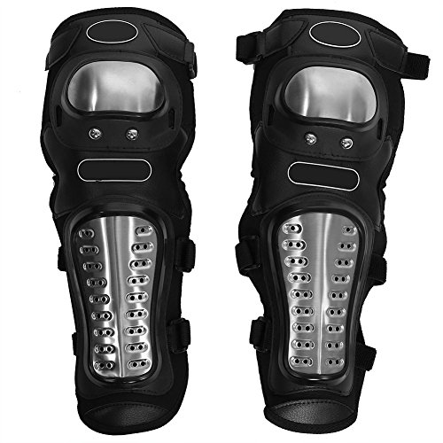 SANON Rodilleras de Acero Inoxidable para Adultos Rodilleras Espinilleras Armadura Protectora para Bicicleta de Motocross de Carreras SANON Rodilleras de Acero Inoxidable para Adultos Rodilleras Espinilleras Armadura Protectora para Bicicleta de Motocross de Carreras