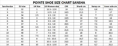 Sansha Sanshas Numeric_42 - Zapatillas de deporte de punta para mujer, color rosa