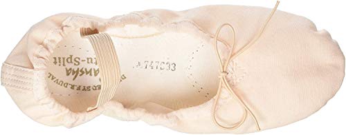 Sansha Zapatillas de ballet unisex de lona con suela de piel dividida para niños y adultos Tutú Split 5C (rosa claro, color Rosa, talla 36 2/3 EU