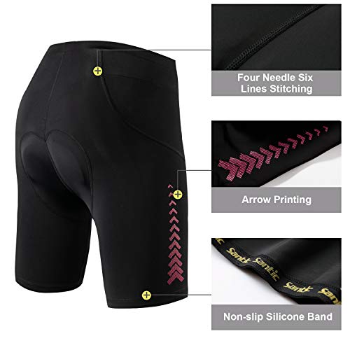 Santic Culote Ciclismo Mujer Corto Culote Bicicleta para Mujer Pantalon Corto Ciclismo con Badana para Mujeres Negro EU XXL Santic Culote Ciclismo Mujer Corto Culote Bicicleta para Mujer Pantalon Corto Ciclismo con Badana para Mujeres Negro EU XXL