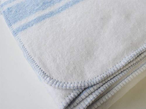 Sanz Marti - Manta Mallorquina Algodón 180x230 - Blanca/Raya Azul Sanz Marti - Manta Mallorquina Algodón 180x230 - Blanca/Raya Azul