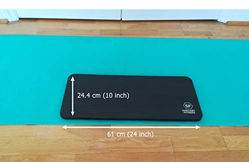 Sargoby Fitness - Rodillera para yoga (15 mm) de grosor, para pilates para proporcionar alivio a las rodillas, codos, antebrazos y muñecas, rodilleras de entrenamiento (negro)
