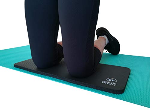 Sargoby Fitness - Rodillera para yoga (15 mm) de grosor, para pilates para proporcionar alivio a las rodillas, codos, antebrazos y muñecas, rodilleras de entrenamiento (negro)