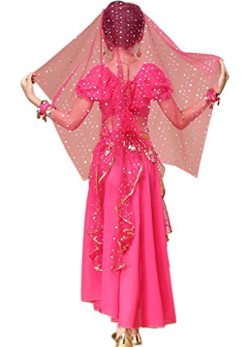 Sari indio de Bollywood, vestido oriental, disfraz de Halloween o carnaval, de Astage, color Hotpink, tamaño M Fits 9-11 years
