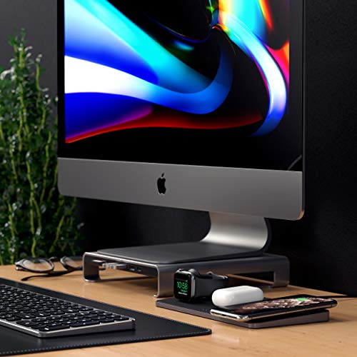 SATECHI Cargador Inalámbrico 3 en 1– Carga Rápida Qi - Compatible coniPhone iPhone 11 Pro Max/11 Pro/11, AirPods Pro/2, Apple Watch Series 6/5/4/3/2/1 SATECHI Cargador Inalámbrico 3 en 1– Carga Rápida Qi - Compatible coniPhone iPhone 11 Pro Max/11 Pro/11, AirPods Pro/2, Apple Watch Series 6/5/4/3/2/1