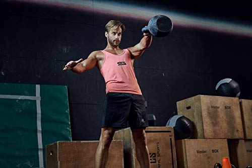Satire Gym Camiseta Stringer para Hombre - Ropa Deportiva Funcional - Adecuada para Workout, Entrenamiento - Camiseta de Tirantes (Rojo monteado, L)