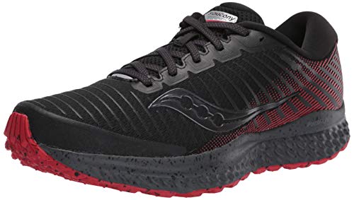 Saucony Guide 13 TR Zapatillas para Correr sobre Camino de Tierra o Montaña con Soporte Neutral para Hombre Negro Rojo, Negro (Black Red), 44 EU