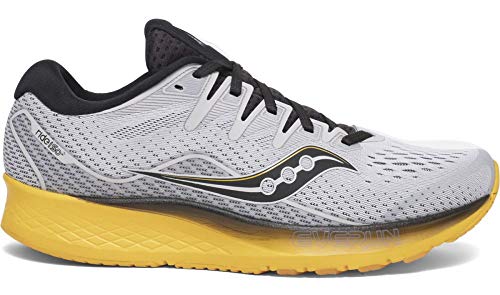 Saucony - Zapatillas Ride ISO 2 para hombre, Blanco (Gris | Amarillo), 44.5 EU Saucony - Zapatillas Ride ISO 2 para hombre, Blanco (Gris | Amarillo), 44.5 EU