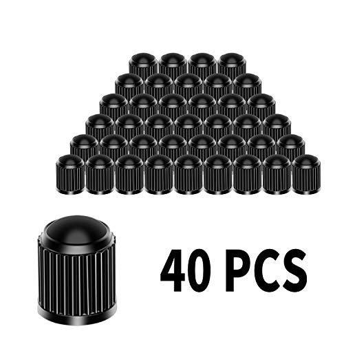 SAVITA 40 Paquetes Plástico Tapas Válvula de Neumático Tapones Rueda Coche con Junta Reemplazo Cubiertas Válvula Universal Valve Caps para Automóviles, SUV, Bicicletas, Camiones, Motocicletas(Negro) SAVITA 40 Paquetes Plástico Tapas Válvula de Neumático Tapones Rueda Coche con Junta Reemplazo Cubiertas Válvula Universal Valve Caps para Automóviles, SUV, Bicicletas, Camiones, Motocicletas(Negro)