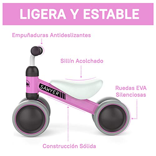 Sawyer - Correpasillos / Bicicleta Sin Pedales - Niños 10 a 24 Meses / Bebes 1 Año (Rosa) Sawyer - Correpasillos / Bicicleta Sin Pedales - Niños 10 a 24 Meses / Bebes 1 Año (Rosa)