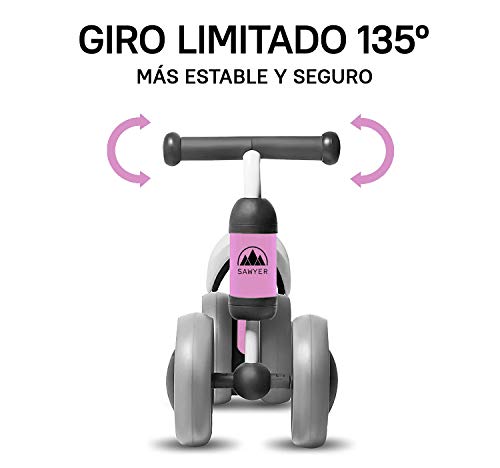 Sawyer - Correpasillos / Bicicleta Sin Pedales - Niños 10 a 24 Meses / Bebes 1 Año (Rosa)