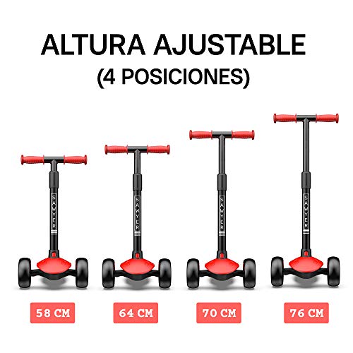 Sawyer - Patinete Ajustable Ruedas LED - Niños 2 a 8 Años (Rojo) Sawyer - Patinete Ajustable Ruedas LED - Niños 2 a 8 Años (Rojo)