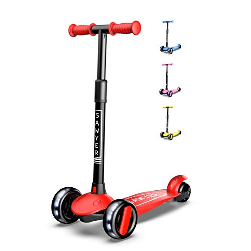 Sawyer - Patinete Ajustable Ruedas LED - Niños 2 a 8 Años (Rojo) Sawyer - Patinete Ajustable Ruedas LED - Niños 2 a 8 Años (Rojo)