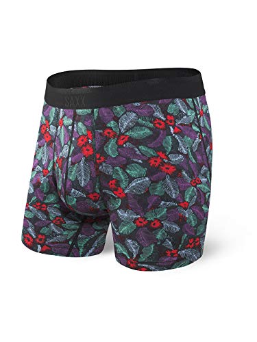 SAXX Underwear Co. Calzoncillos Tipo Bóxer - Ropa Interior De Platino - Calzoncillos Tipo Bóxer Con Bragueta Y Soporte De Bolsa Integrado de los hombres|Hoja Azul Patinado|Grande