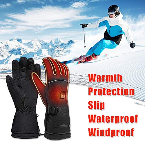 SCCS Guantes Calefactables Moto Batería Interna, USB Recargables Guantes Calefactables Frio Extremo Nieve Ski Guantes Térmicos Trail Impermeables Invierno (Negro, L) SCCS Guantes Calefactables Moto Batería Interna, USB Recargables Guantes Calefactables Frio Extremo Nieve Ski Guantes Térmicos Trail Impermeables Invierno (Negro, L)