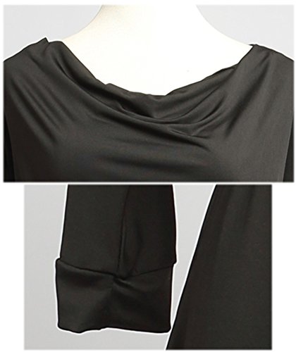 SCGGINTTANZ G1007 Profesional Vestidos para el Entrenamiento Diario de Danza Latino Moderno Baile (Contiene un cinturón Simple) (Free-Size, (FBA) Black)