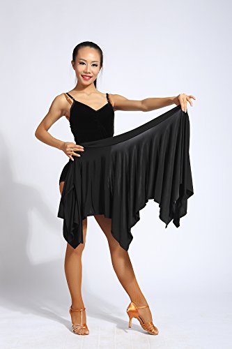 SCGGINTTANZ G2016 Profesional Falda para Entrenamiento Diario de Danza Latino Latin Moderno Baile(Estilo Delantal) ((FBA) Black, Small-Large(Free-Size)) SCGGINTTANZ G2016 Profesional Falda para Entrenamiento Diario de Danza Latino Latin Moderno Baile(Estilo Delantal) ((FBA) Black, Small-Large(Free-Size))