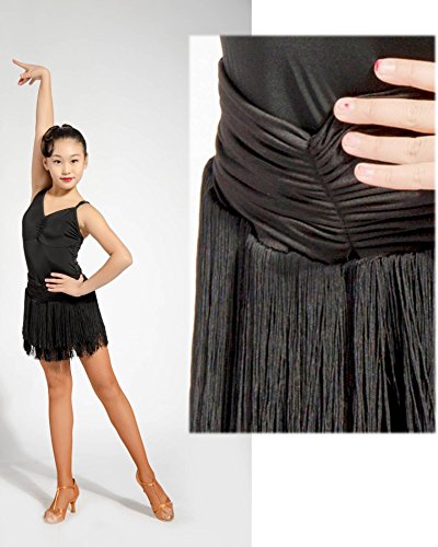 SCGGINTTANZ GD2002 Niña Profesional la Falda de la Superficie Plisada y el diseño oscilante Doble Borla Latino Moderno Danza Baile Fiesta para Los niños Chica (160, (FBA) Black) SCGGINTTANZ GD2002 Niña Profesional la Falda de la Superficie Plisada y el diseño oscilante Doble Borla Latino Moderno Danza Baile Fiesta para Los niños Chica (160, (FBA) Black)