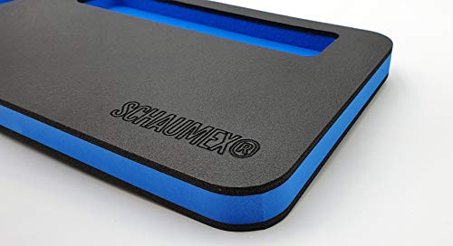 SCHAUMEX® - Almohadilla para rodillas con compartimento para herramientas y piezas pequeñas - Protección y comodidad - Ideal para talleres, el hogar y el jardín - Fabricada en Alemania