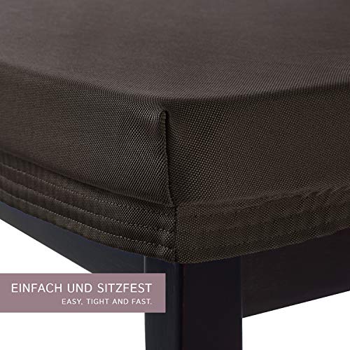 SCHEFFLER-Home Marie 2 Fundas para Asiento de sillas, Estirable Cubiertas hidrófugo, Funda con Banda elástica, Marrón