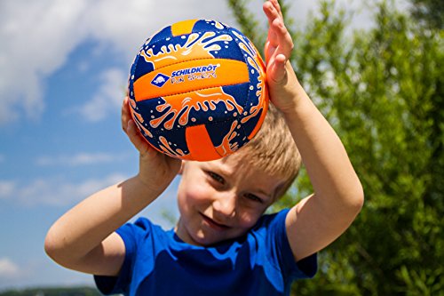 Schildkröt Funsports Mini Pelota de Voleibol de Playa, Tamaño 2, Ø 15 cm, Superficie Textil Antideslizante, Resistente al Agua Salada, Ideal para Niños Pequeños, Azul/Naranja, 970274