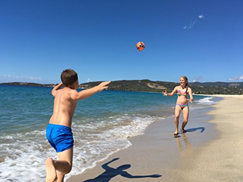 Schildkröt Funsports Mini Pelota de Voleibol de Playa, Tamaño 2, Ø 15 cm, Superficie Textil Antideslizante, Resistente al Agua Salada, Ideal para Niños Pequeños, Azul/Naranja, 970274