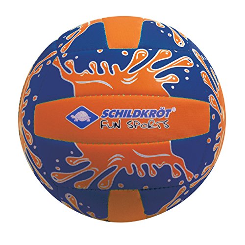 Schildkröt Funsports Mini Pelota de Voleibol de Playa, Tamaño 2, Ø 15 cm, Superficie Textil Antideslizante, Resistente al Agua Salada, Ideal para Niños Pequeños, Azul/Naranja, 970274