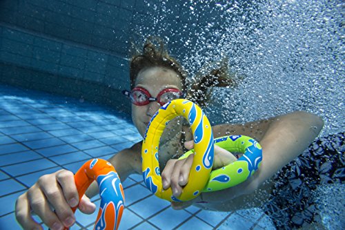 Schildkröt funsports set de buceo de neopreno, juego de buceo de 6 piezas - 2 anillos, 2 varillas, 2 pelotas con cola, relleno de arena, quedan de pie en el fondo, 970207 Schildkröt funsports set de buceo de neopreno, juego de buceo de 6 piezas - 2 anillos, 2 varillas, 2 pelotas con cola, relleno de arena, quedan de pie en el fondo, 970207
