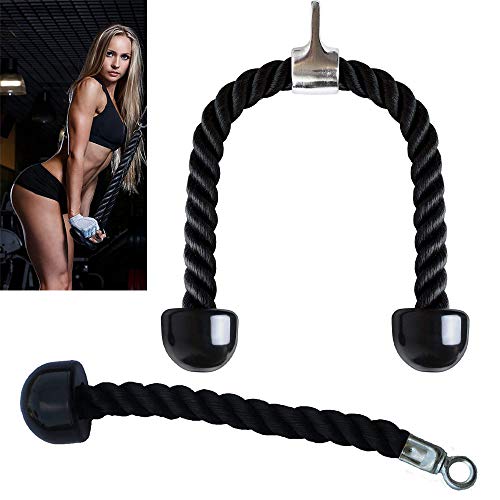 Schneespitze 2 Piezas Cuerda para Tríceps,Cuerdas de tríceps de Gimnasia,Accesorios de Entrenamiento,Accesorios de Entrenamiento para Gimnasio En Casa, Gimnasio, Fitness