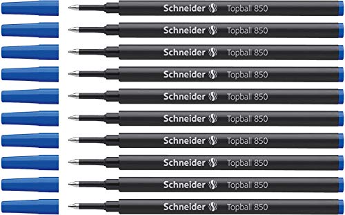 Schneider Topball 850 - Recambio para bolígrafo roller (10 unidades, 0,5 mm, tinta azul) Schneider Topball 850 - Recambio para bolígrafo roller (10 unidades, 0,5 mm, tinta azul)
