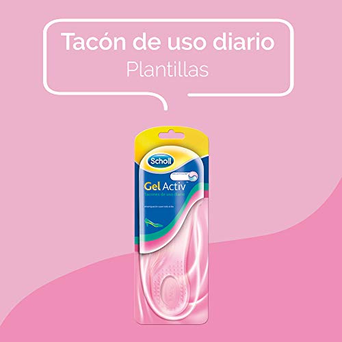 Scholl Plantillas, óptimas para zapatos de tacón diario con tecnología Gel Activ, comodidad todo el día, 2 plantillas, Transparente, Desde Talla 35 Hasta 40.5 (3020799)