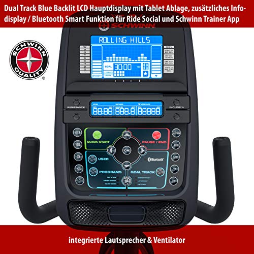 SCHWINN 570R, Bicicleta Estática Reclinada, Con Respaldo, Bluetooth, MP3, Aplicaciones Deportivas Para Smartphone, Carreteras 3D Conectadas, 29 Programas, max 136 kg SCHWINN 570R, Bicicleta Estática Reclinada, Con Respaldo, Bluetooth, MP3, Aplicaciones Deportivas Para Smartphone, Carreteras 3D Conectadas, 29 Programas, max 136 kg