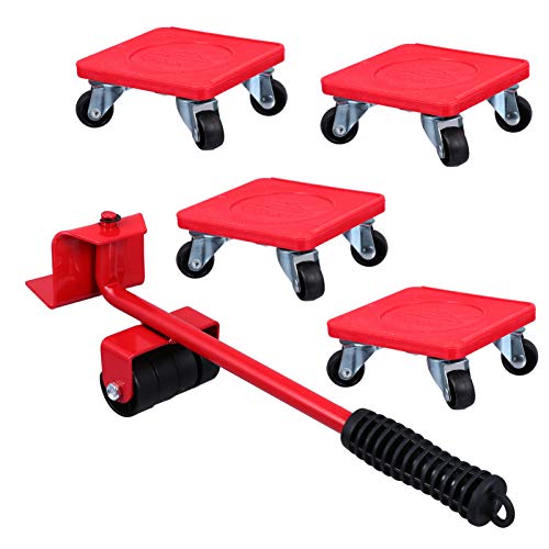 Scicalife Kit de Movimiento de Muebles 5 Piezas Elevador de Muebles Duradero Herramienta de de Movimiento de Rodillo Deslizante de Muebles Pesados ??Almohadillas Giratorias de 360