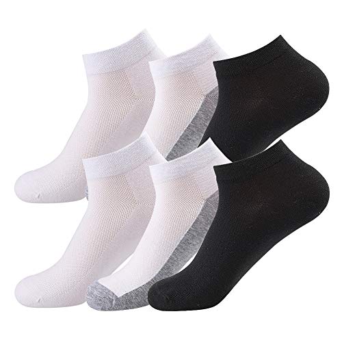 SCOBUTY Calcetines Deportivos,Calcetines para hombres,calcetines cortos para hombres, calcetines deportivos en algodón, tela transpirable - ideales para hacer ejercicio, trotar - 6 pares