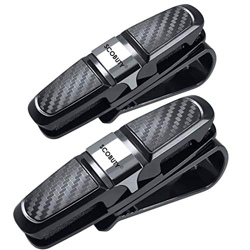SCOBUTY Soport Gafas Coche, Pack de 2 Soportes para Gafas de Sol para Coche, Gafas de Sol Clip para Tarjetas de Crédito, Clips para Sujetar Gafas, Tarjetas, Billetes, Negro SCOBUTY Soport Gafas Coche, Pack de 2 Soportes para Gafas de Sol para Coche, Gafas de Sol Clip para Tarjetas de Crédito, Clips para Sujetar Gafas, Tarjetas, Billetes, Negro