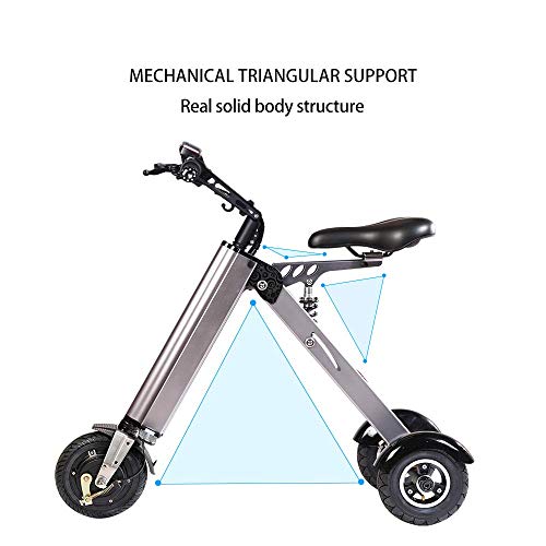 scooter Mini Eléctrico Plegable Triciclo Peso 13 Kg con 3 Límite De Velocidad De Engranajes Y 3 Amortiguadores Especialmente For Las Personas Mayores De 50 Años En Viaje