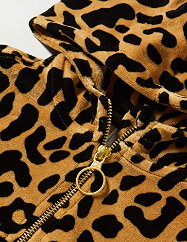 Scotch & Soda R´Belle Oversized Half-Zip Velour Leopard Hoody Sudadera con Capucha, Combo L 0591, 6 para Niñas