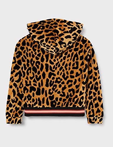 Scotch & Soda R´Belle Oversized Half-Zip Velour Leopard Hoody Sudadera con Capucha, Combo L 0591, 6 para Niñas