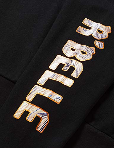 Scotch & Soda Shorter Length Sweat with Artworks suéter, Black 0008, 14 para Niñas Scotch & Soda Shorter Length Sweat with Artworks suéter, Black 0008, 14 para Niñas