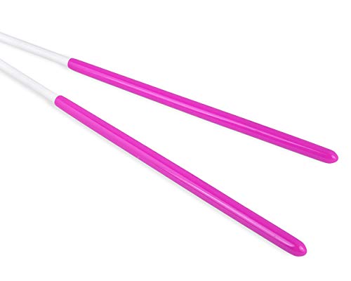 SCSpecial Cintas de Baile con varitas 4m Cinta de Gimnasia rítmica Serpentina de Baile para niños Baton Twirling - Rosa