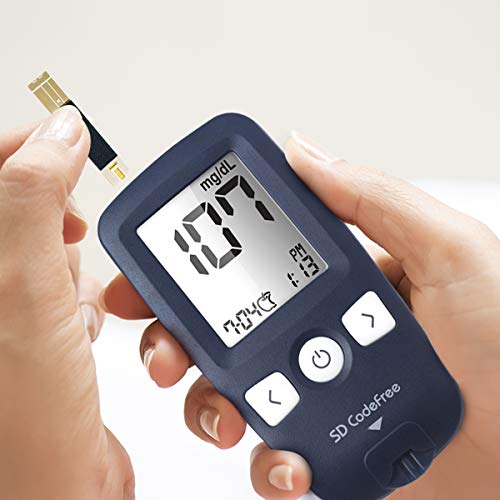 SD Codefree Glucometro Lector Medidor de niveles de glucosa y azucar en Sangre Kit de control de la Diabetes y la Glucemia en mg/dL (Monitor) SD Codefree Glucometro Lector Medidor de niveles de glucosa y azucar en Sangre Kit de control de la Diabetes y la Glucemia en mg/dL (Monitor)