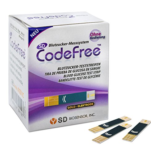 SD Codefree Medidor De Glucosa En Sangre/ Prueba De Control/ Tiras De Prueba Reemplazo, 50 tiras