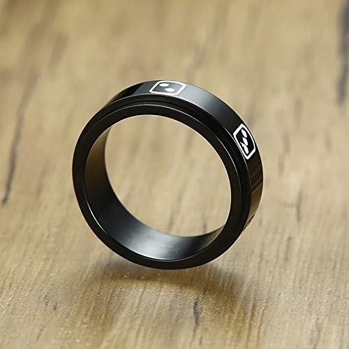 SDFASD Suerte 7 Creative Dips Pips Spinner Meditation Anillo para Hombre En Acero Inoxidable Negro Alianzas De Boda Preocupación Ansiedad Joyería 11 SDFASD Suerte 7 Creative Dips Pips Spinner Meditation Anillo para Hombre En Acero Inoxidable Negro Alianzas De Boda Preocupación Ansiedad Joyería 11