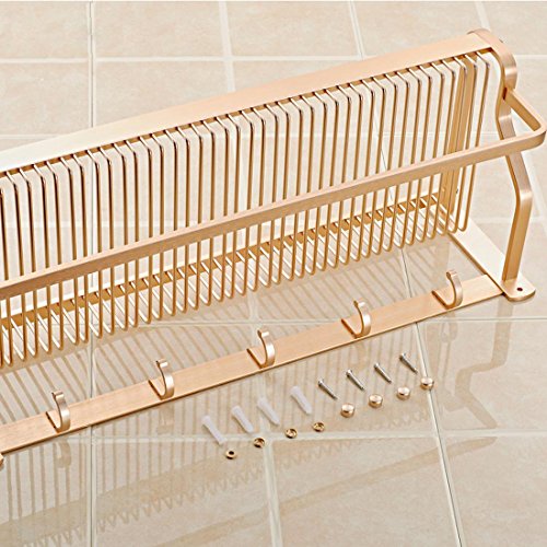 SDKKY Espacio de Racks de Aluminio Cesta de Compra, Racks, cinturón Dorado Gancho toallero SDKKY Espacio de Racks de Aluminio Cesta de Compra, Racks, cinturón Dorado Gancho toallero