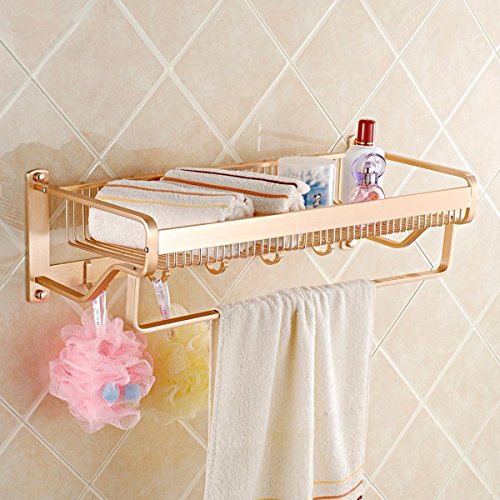 SDKKY Espacio de Racks de Aluminio Cesta de Compra, Racks, cinturón Dorado Gancho toallero SDKKY Espacio de Racks de Aluminio Cesta de Compra, Racks, cinturón Dorado Gancho toallero