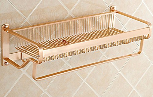 SDKKY Espacio de Racks de Aluminio Cesta de Compra, Racks, cinturón Dorado Gancho toallero SDKKY Espacio de Racks de Aluminio Cesta de Compra, Racks, cinturón Dorado Gancho toallero
